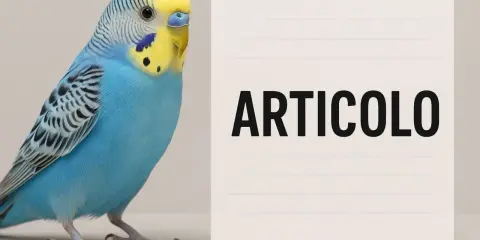 Un pappagallino azzurro e giallo accanto a un foglio con scritto "ARTICOLO". Forse parla dell'estratto di tarassaco?