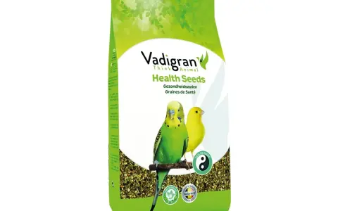 Sacchetto di cibo per uccelli Vadigran con pappagallini e canarino. Contiene semi di girasole neri, un mix nutriente per il benessere dei tuoi amici pennuti.