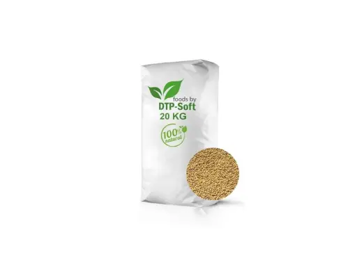 Sacco da 20 kg di miglio per canarini, 100% naturale, ideale per una dieta sana e gustosa.