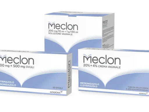 Meclon: ovuli, crema e soluzione vaginale per la cura della tricomoniasi.